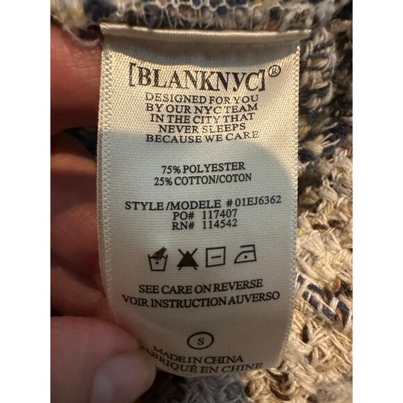 Blank NYC Tweed Cropped Jacket Size Small Chanel Vibes Statement Piece - Picture 7 of 10